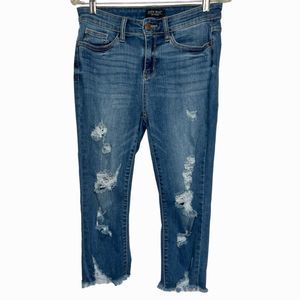 Judy Blue Distressed Skinny Fit Capri Denim Jeans Size 9/29